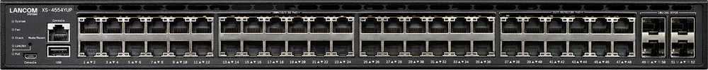 Šakotuvas Carruzzo LANCOM XS-4554YUP Valdomas L3 10G Ethernet (100/1000/10000) Maitinimas per Eternetą (PoE) 1U Juoda