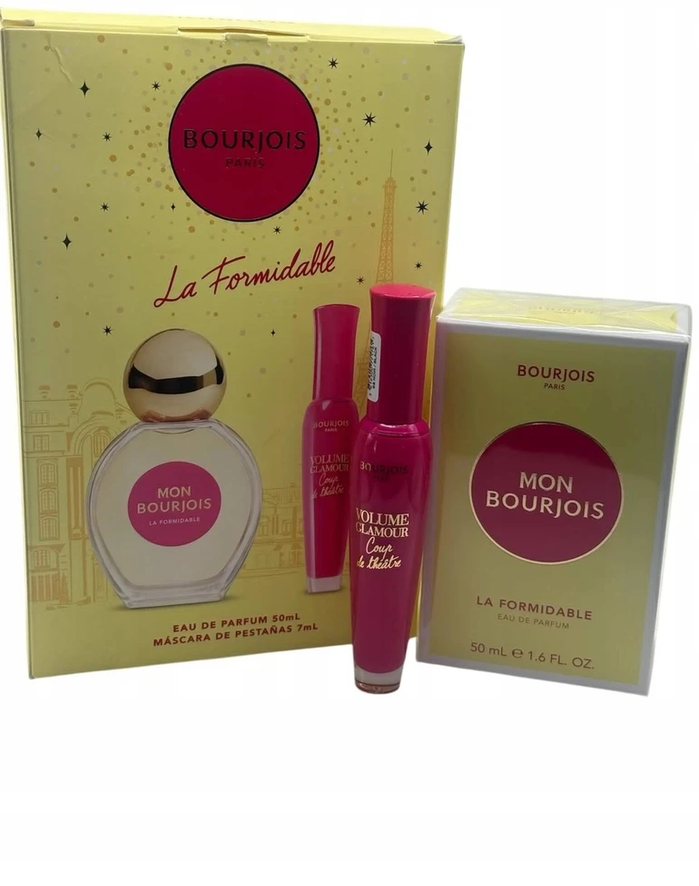 Set Bourjois: La Formidable Eau De Parfum For Women, 50 ml + Volume Glamour Blakstienų tušas Juodas, 7 ml