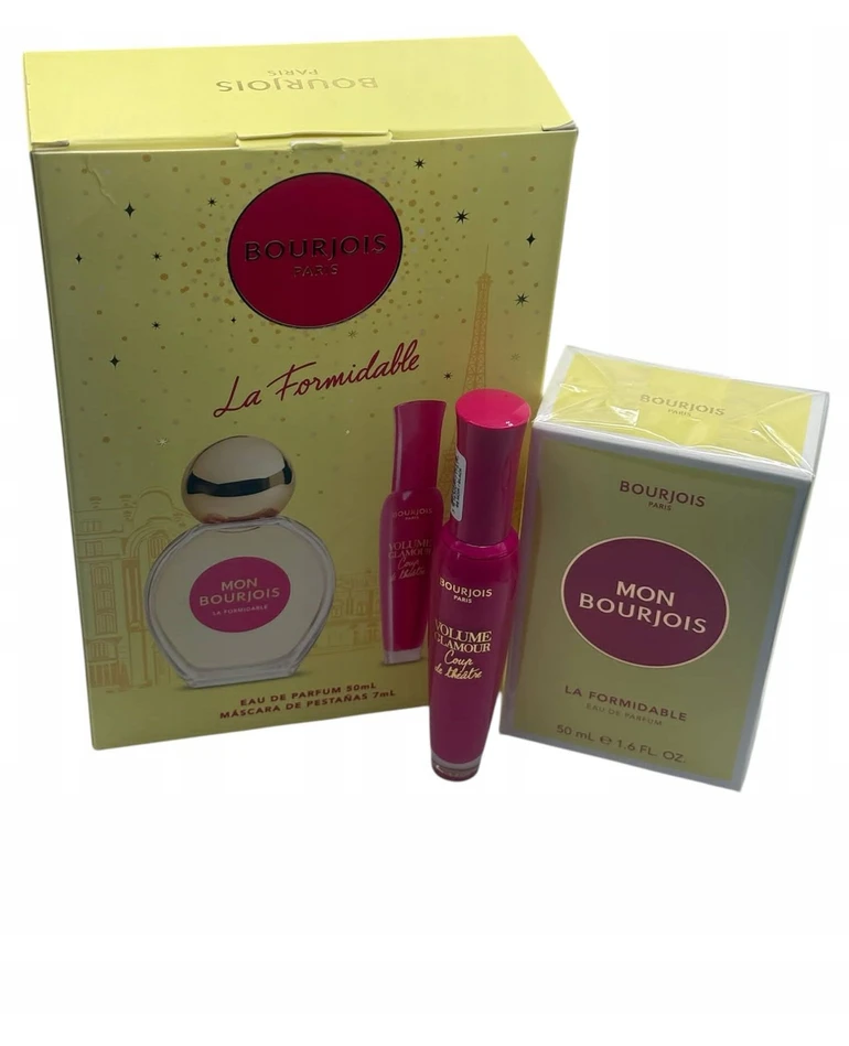 Set Bourjois: La Formidable Eau De Parfum For Women, 50 ml + Volume Glamour Blakstienų tušas Juodas, 7 ml