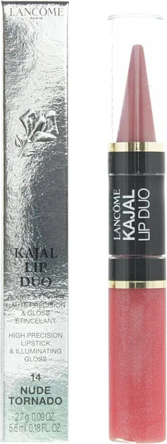 Set Duo Lancome Lip Kajal Duo Kreminis Lipstick & Lūpų blizgis 14 Nude Tornado 2.7 g