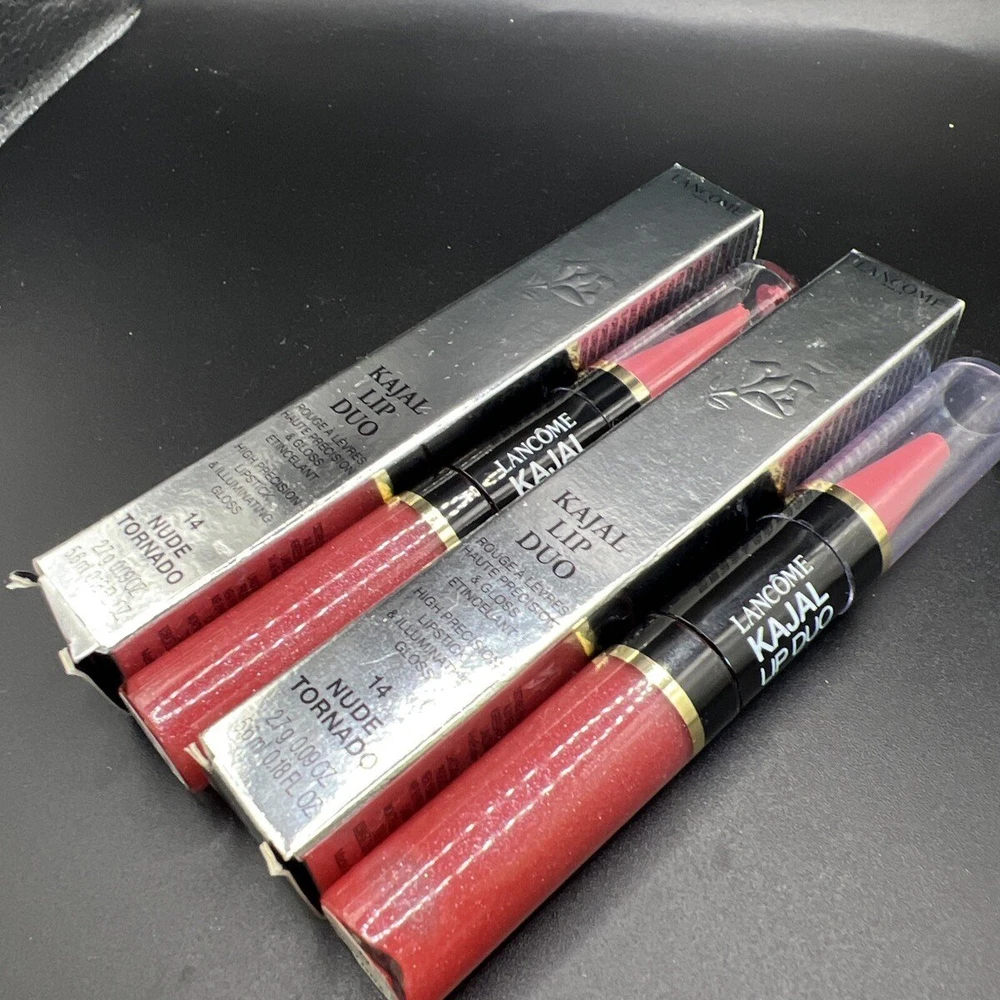 Set Duo Lancome Lip Kajal Duo Kreminis Lipstick & Lūpų blizgis 14 Nude Tornado 2.7 g