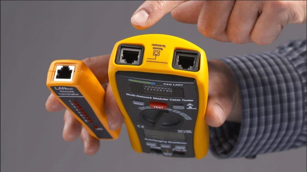 Lange Łukaszuk LAN testeris + skaitmeninis multimetras CAT III 300V (PANLAN1)