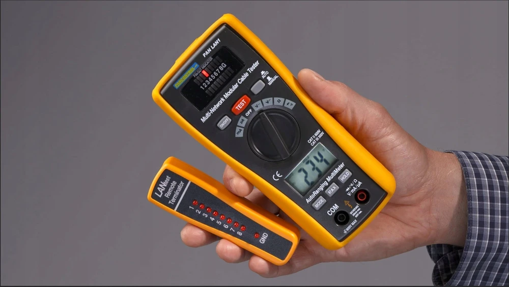 Lange Łukaszuk LAN testeris + skaitmeninis multimetras CAT III 300V (PANLAN1)