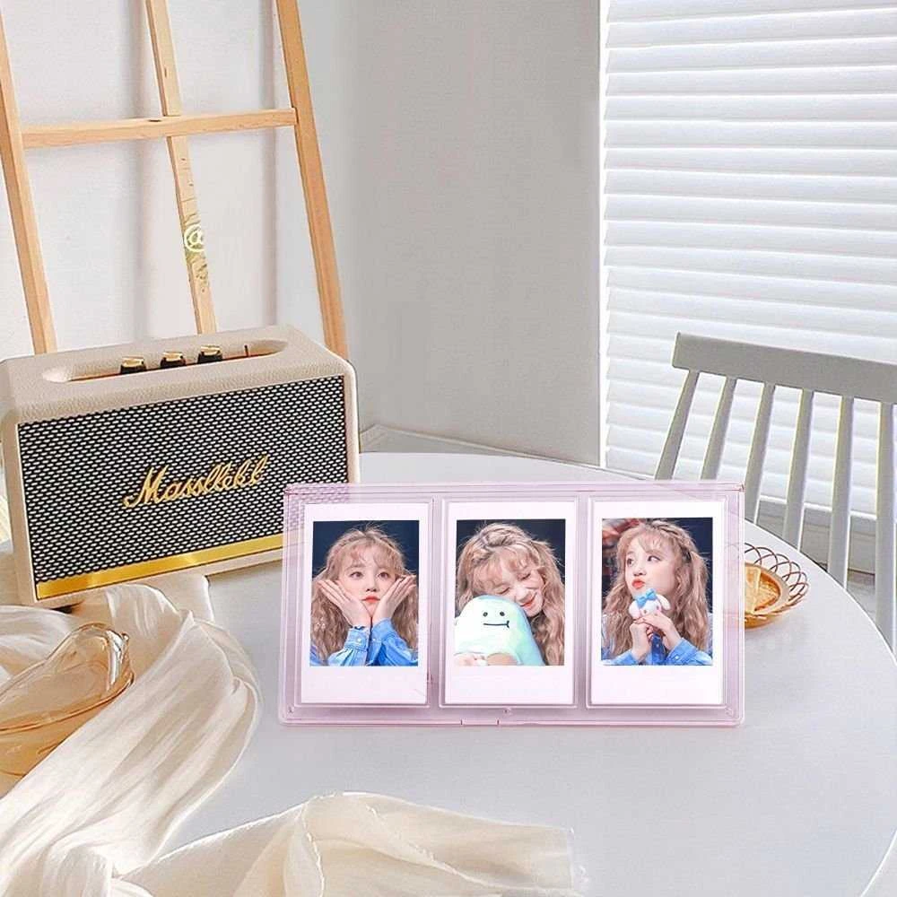 „LoveInstant Frame“ 3 nuotraukų rėmelis, skirtas fotoaparatams / spausdintuvams, spausdinimui ant cinkuoto popieriaus / „Fuji Instax Mini“ – žalias