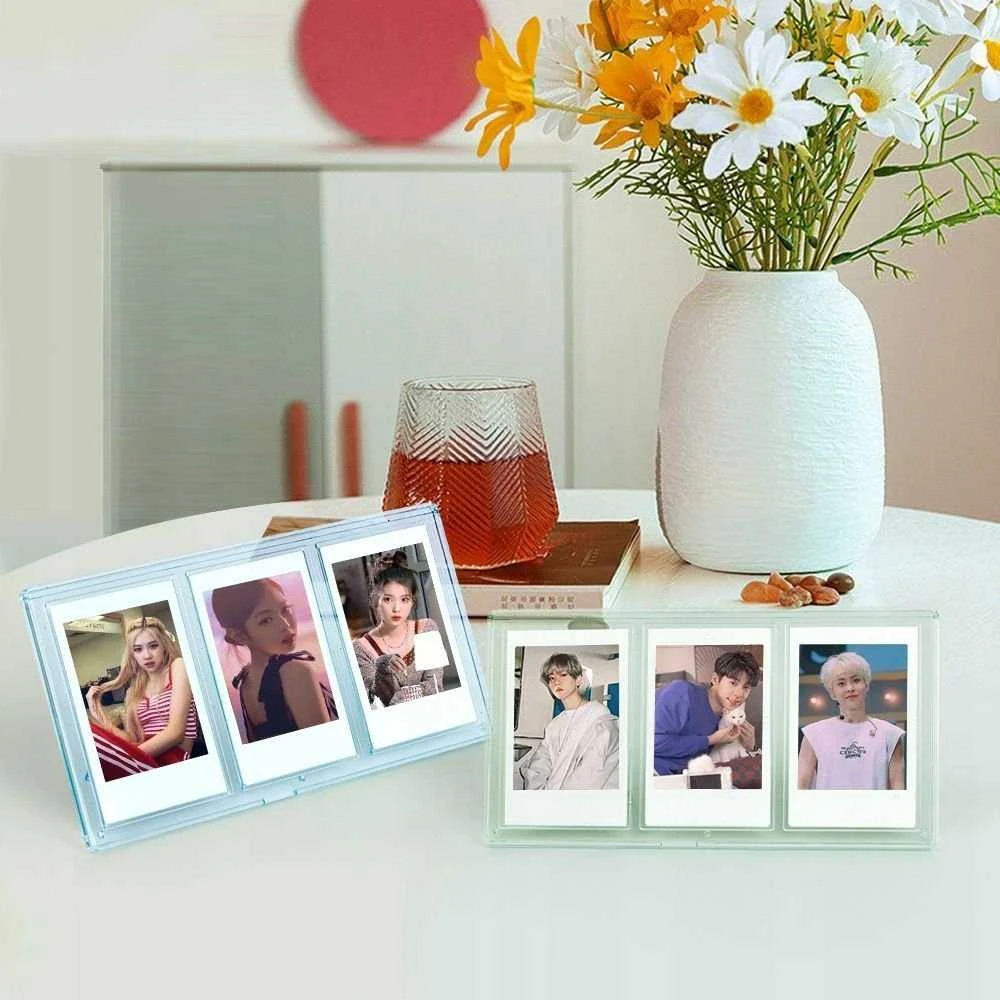 Nuotraukų rėmelis LoveInstant Frame stovimas rėmelis 3 nuotraukoms, skirtas fotoaparatams / spausdintuvams spausdinti ant cinkuoto popieriaus / Fuji Instax Mini - rožinis