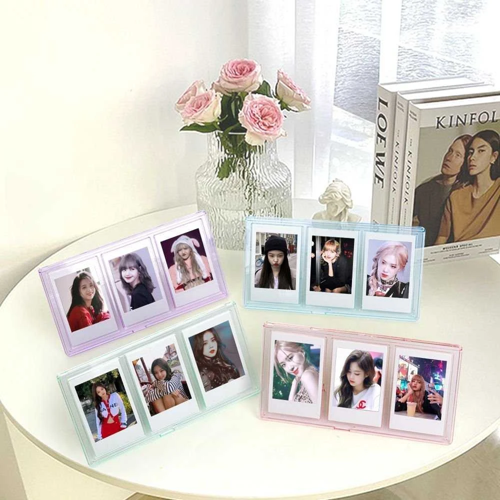 „LoveInstant Frame“ 3 nuotraukų rėmelis, skirtas fotoaparatams / spausdintuvams, spausdinimui ant cinkuoto popieriaus / Fuji Instax Mini - Žydra