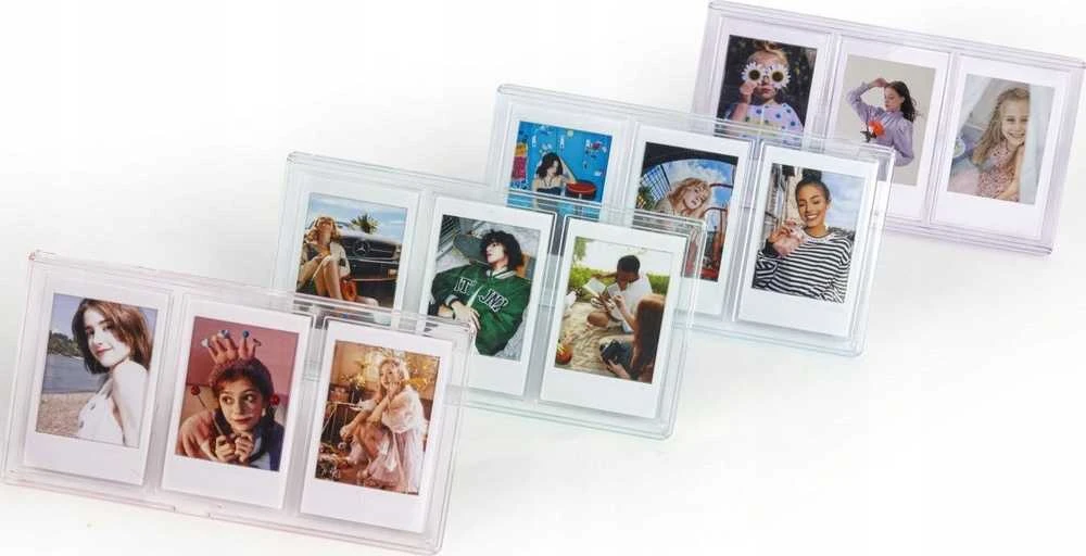 Nuotraukų rėmelis LoveInstant Frame stovimas rėmelis 3 nuotraukoms, skirtas fotoaparatams / spausdintuvams spausdinti ant cinkuoto popieriaus / Fuji Instax Mini - rožinis