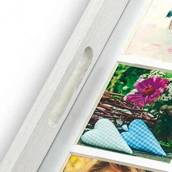 Nuotraukų rėmelis ZEP nuotraukų dėklas baltas 45x35 medinis nuotraukų dėklas 9 nuotraukos W006