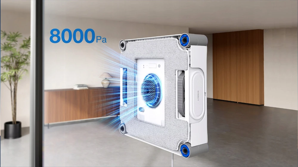 Langų valymo robotas Ecovacs WINBOT W2S, 8000 Pa, Baltas
