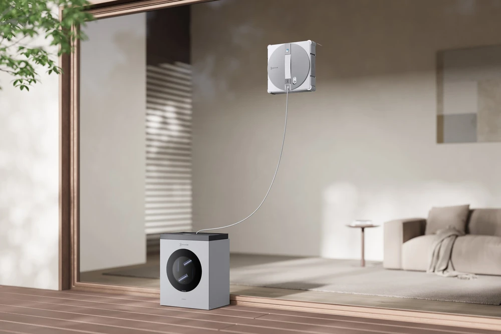 Langų valymo robotas Ecovacs WINBOT W3 OMNI, Baltas/sidabrinis