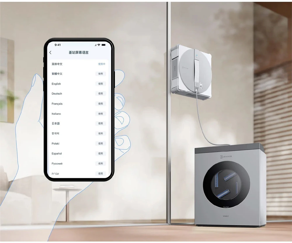 Langų valymo robotas Ecovacs WINBOT W3 OMNI, Baltas/sidabrinis