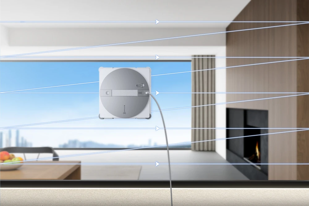 Langų valymo robotas Ecovacs WINBOT W3 OMNI, Baltas/sidabrinis
