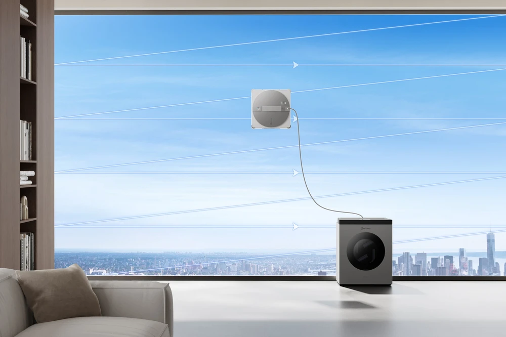 Langų valymo robotas Ecovacs WINBOT W3 OMNI, Baltas/sidabrinis