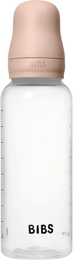 LANSINOH BIBS plastikinis buteliukas nuo dieglių 270 ml (Blush) pilnas komplektas