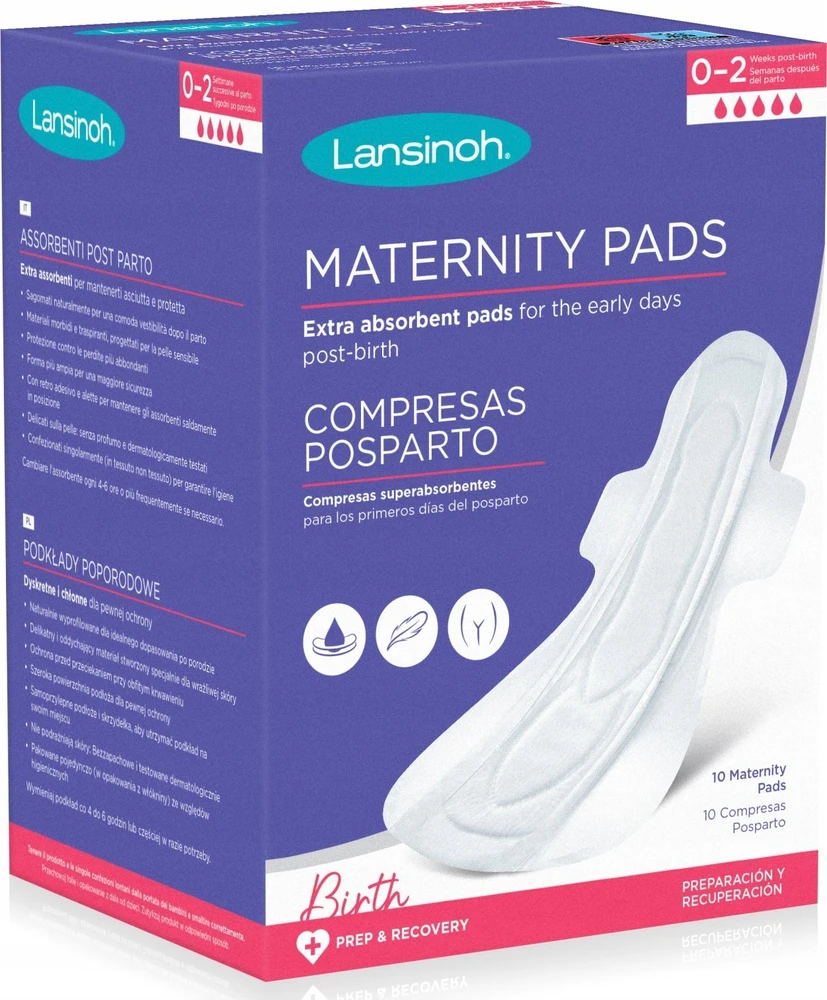 LANSINOH ypač sugeriantys paketai L, 0-2 savaites po gimdymo Extra Absorbent, 10 vnt.