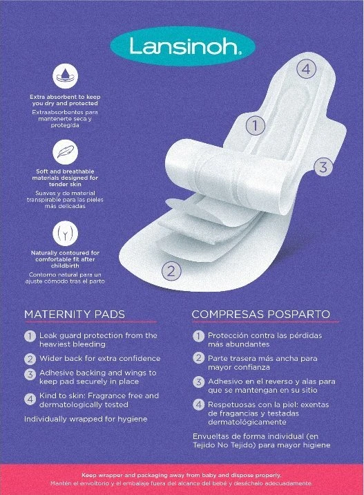 LANSINOH ypač sugeriantys paketai L, 0-2 savaites po gimdymo Extra Absorbent, 10 vnt.