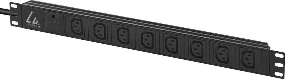 Lanview LVR-2MC14-SPD-C13X8 PDU 8 kanalų C13 lizdai 2m Juodas (19'' 8 kanalų C13 lizdai su)