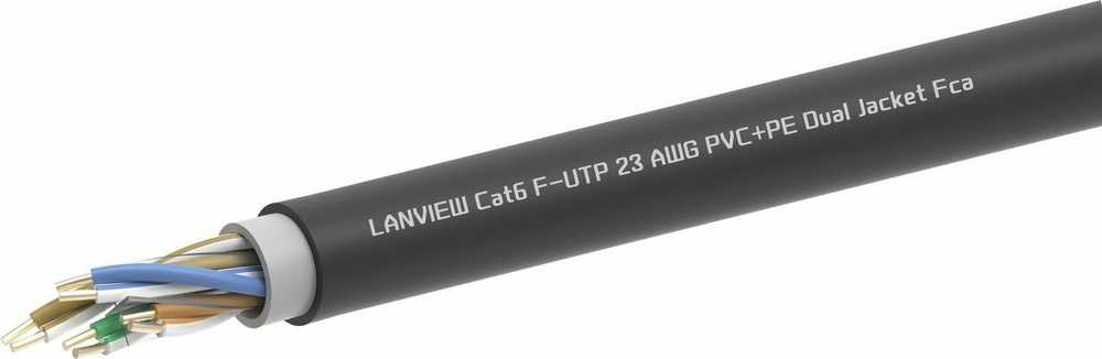 Lanview CAT6 F/UTP PVC+PE dvigubas apvalkalas