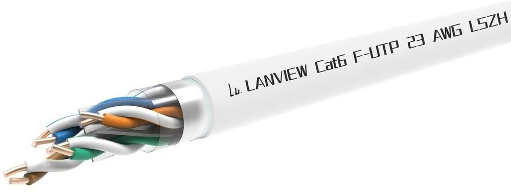 Lanview Kabelis sieciowy Cat6 F-UTP 305 m Baltas (LVN122113)