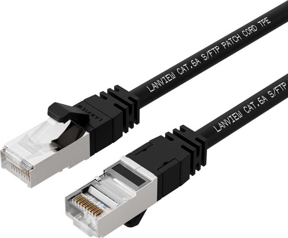 Lanview Lanview LV-SFTP6A015B tinklo kabelis, juodas, 1,5 m, S/FTP (S-STP)