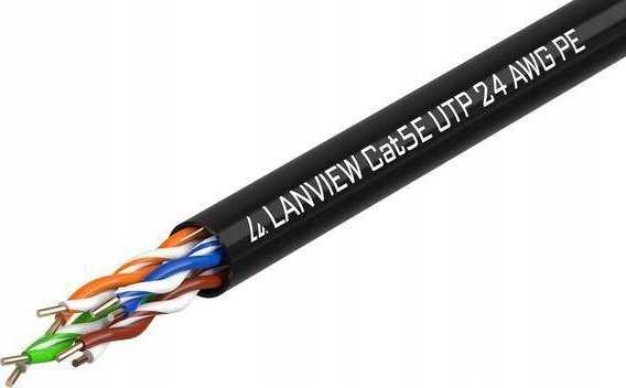 Lanview Lanview LVN122149 Juodas tinklo kabelis 305 m Cat5e U/UTP (UTP)