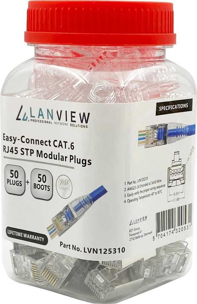 Lanview RJ45 STP kištukas Cat6 skirtas