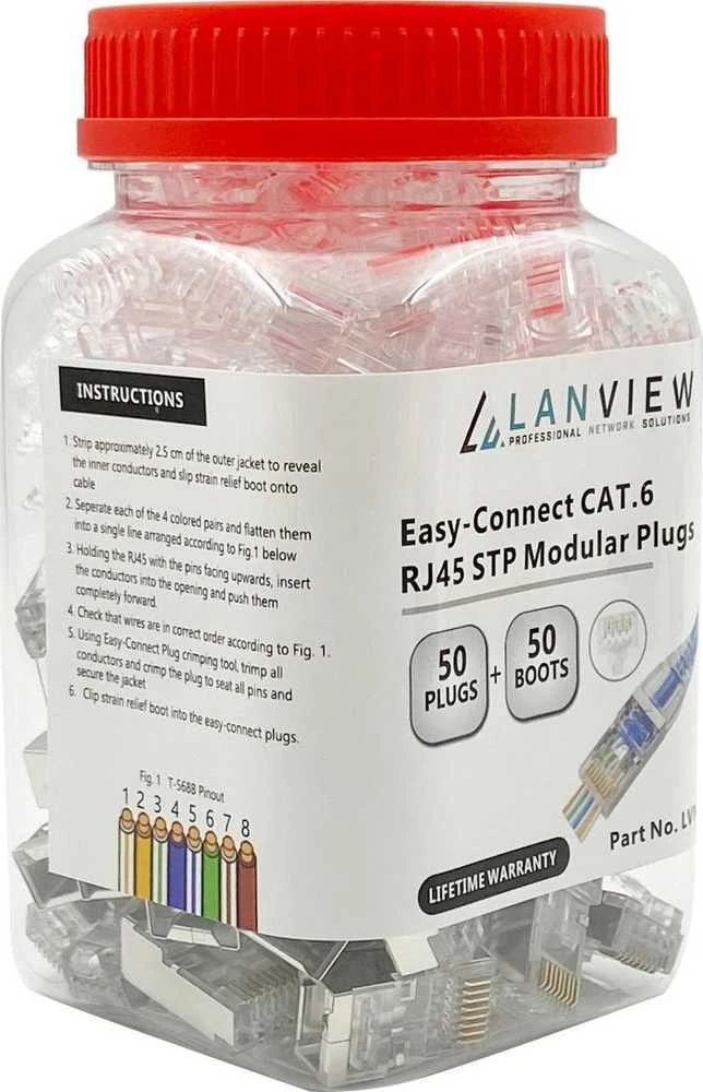Lanview RJ45 STP kištukas Cat6 skirtas