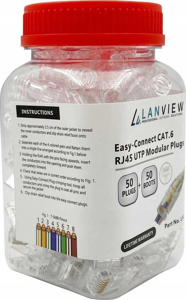 Lanview RJ45 UTP kištukas Cat6 skirtas