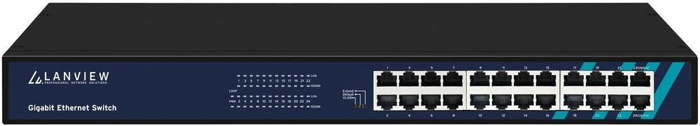 Šakotuvas Switch Lanview LVN-1UMOUNT-24PORT Gigabit Nie zarządzany (LVN-1UMOUNT-24PORT-1G)