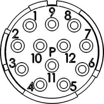 LAPP 12 kontaktų įdėklas M23 kištukinėms jungtims, lituotas EPIC M23 P-Part (73002714)