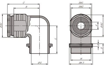 LAPP Kampinis kabelio sandariklis M20 IP55 SKINDICHT RWV-M 20x1,5 (52107820)
