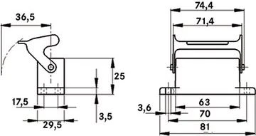 Lapp Kabel Lapp Cable LAPP stalinio kompiuterio lizdo korpusas IP65 EPIC H-A 10 AG-LB (10442000)