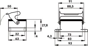 Lapp Kabelis Darbastalio lizdas, kuriame yra IP65 EPIC H-B 10 AG- LB (10032900)