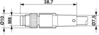 Lapp Kabel LAPP Jungiamasis laidas 10m su tiesiu kištuku 4P FIELDBUS M8 S/A AB-C4-M8MS-10.0PUR (22260318)