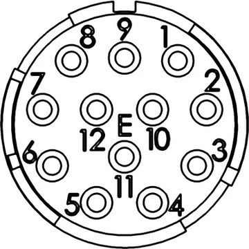 Lapp Kabel Lapp LAPP Kasetė 12 kontaktų kabelis M23 jungtims, lituotas EPIC M23 E-Part (73002722)