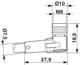 Lapp Kabelis LAPP Jungiamasis kabelis 5m su kampo lizdu 4P FILDBUS M8 S / A AB-C4-5.0PUR-M8FA (22260312)