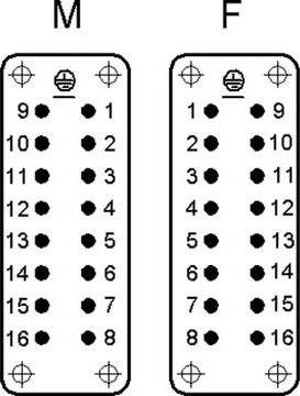 Lapp Kabelis LAPP Jungties įdėklas 16P+PE vyriškas 16A 250V EPIC H-A 16 SS 10530000 - 10530000