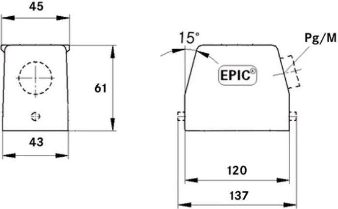 Lapp Kabelis LAPP Kampinis kištukas PG 29 IP65 EPIC H-B 24 TS- RO (10123900)