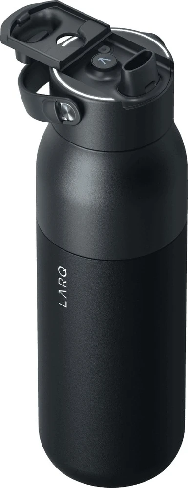 Gertuvė LARQ PureVis 2 buteliukas – išmanus, savaime išsivalantis filtro buteliukas, UV-C šviesa, 1 l (obsidiano juodas)