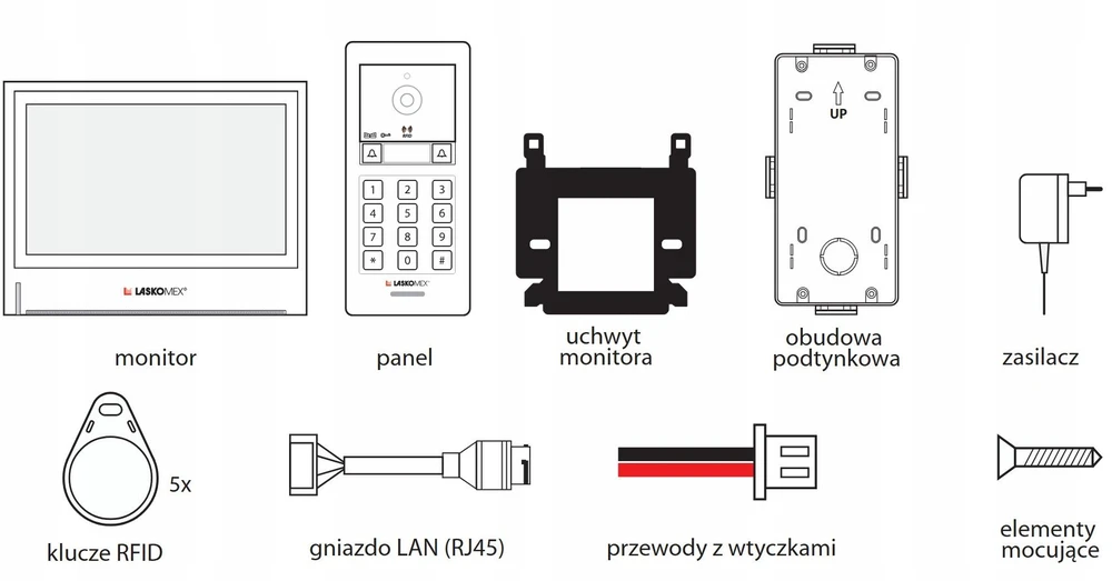 Carruzzo 2 laidų IP vaizdo domofono komplektas GEMINI SET