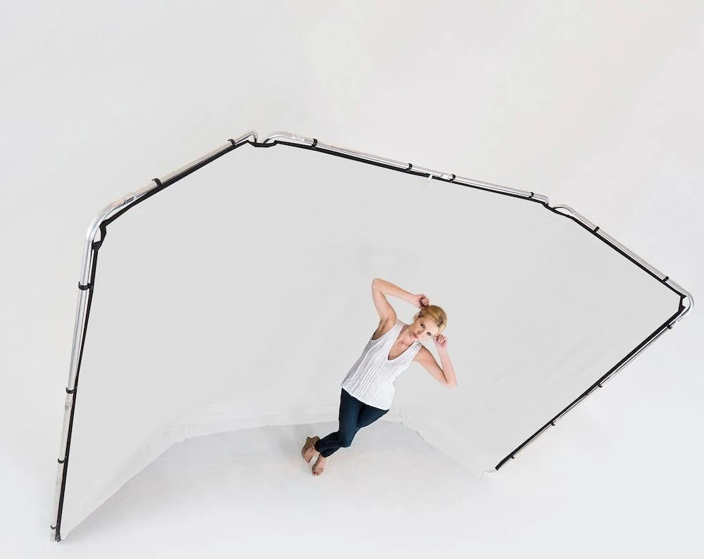 Fotografijos fonas - Lastolite Tło Panoramic 4m Frame Baltas