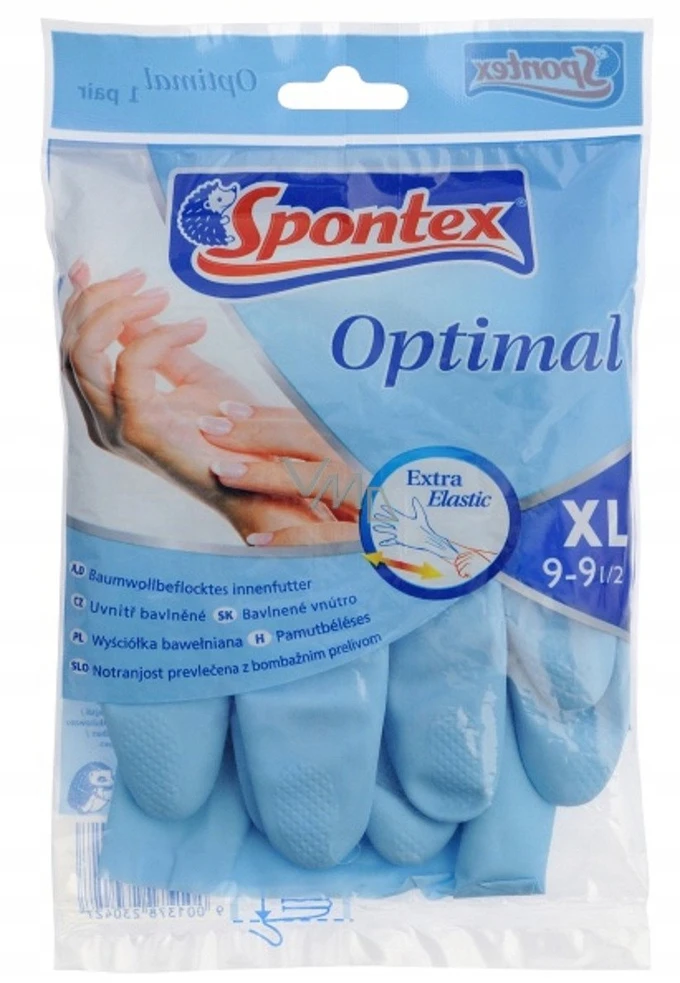 Latekso pirštinės Spontex Optimal, XL, mėlyna, 1 pora