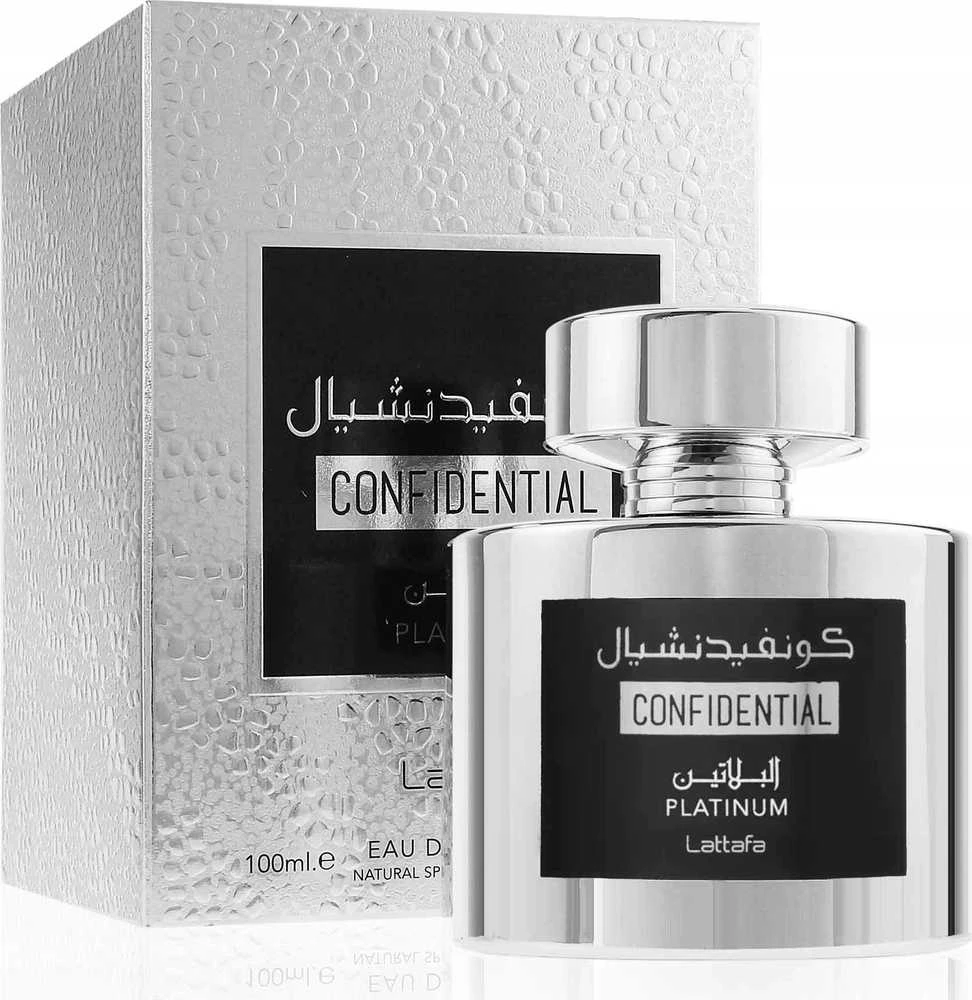 Unisex kvepalai Lattafa Confidential Platinum EDP, 100 ml