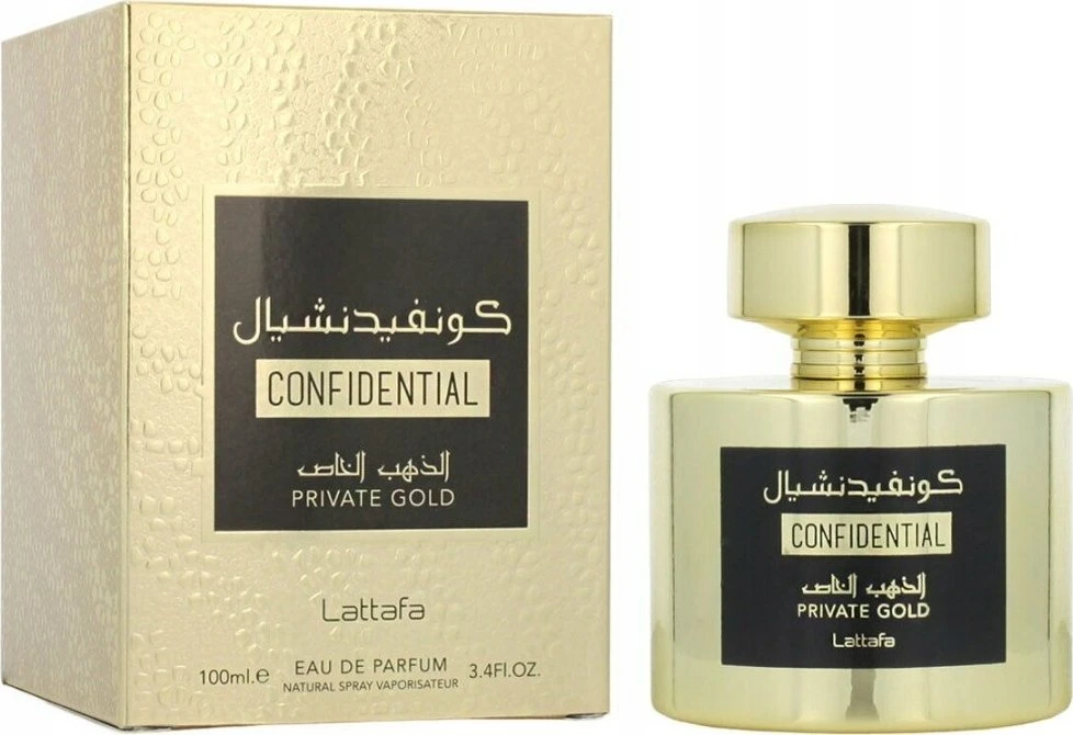 Unisex kvepalai Lattafa Confidential Private Gold EDP, 100 ml