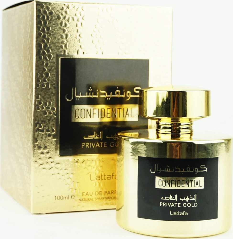 Unisex kvepalai Lattafa Confidential Private Gold EDP, 100 ml