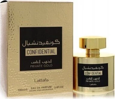 Unisex kvepalai Lattafa Confidential Private Gold EDP, 100 ml