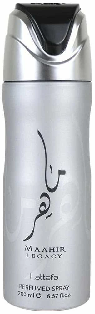 Lattafa Maahir Legacy Perfumed Purškiklis parfumuotas dezodorantas, 200 ml