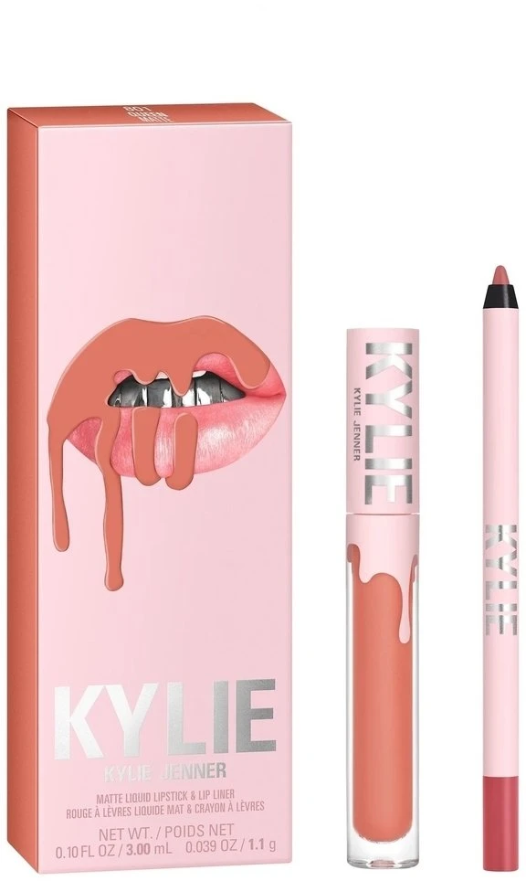 Set Kylie Cosmetics: By Kylie Liquid Lipstick 801 Queen, 3 ml + By Kylie Pieštukas Lip Liner Queen 1.1 g