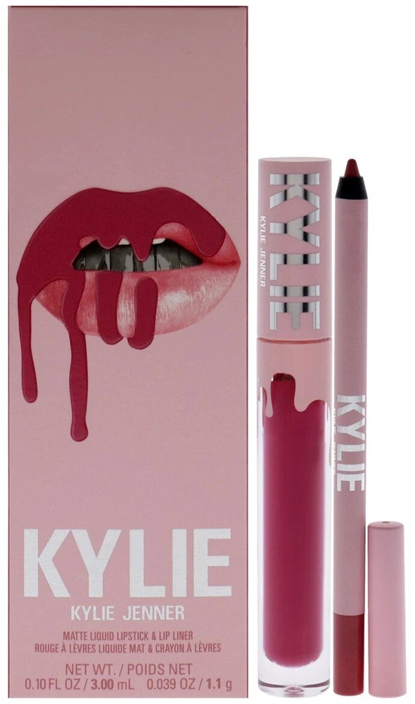 Rinkinys „Kylie Cosmetics“: skysti lūpų dažai „By Kylie 102 Extraordinary“, 3 ml + lūpų pieštukas „By Kylie Pieštukas Extraordinary“ 1,1 g