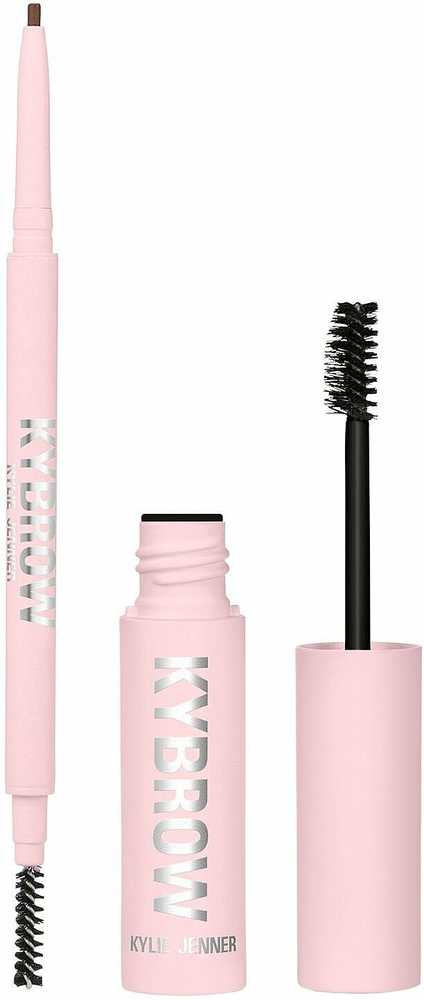 Set Kylie Cosmetics: Kybrow Defined antakių kreminis pieštukas & 2-In-1 004 Medium Brown 0,09 g + By Kylie Define antakių gelis Translucent, 5 ml